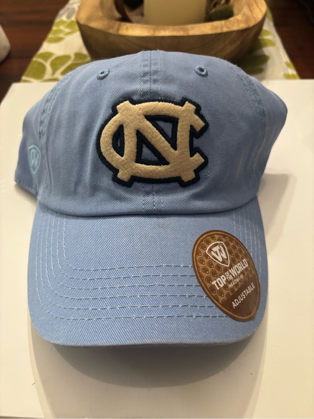 Top of the World Light Blue Baseball Cap with Cream UNC Patch North Carolina nwt